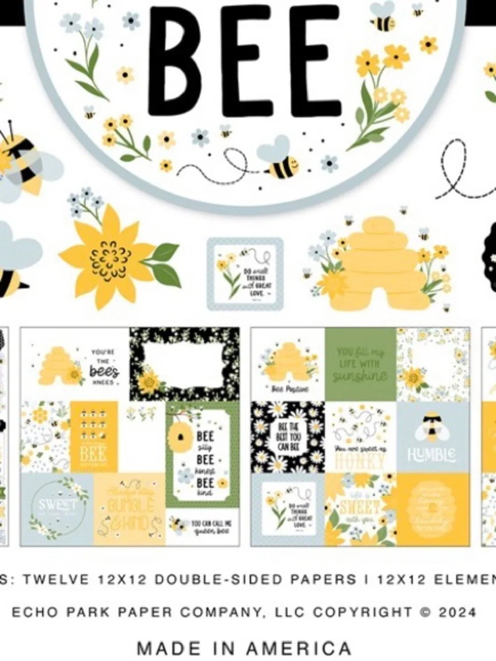 Echo Park 'Happy As Can Bee' Collection Kit 12x12” Paper & Stickers